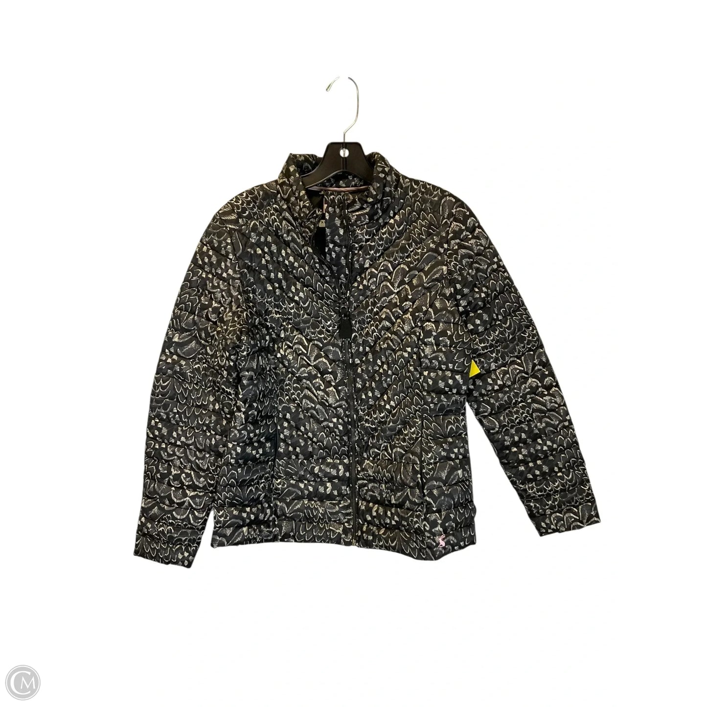 Jacket Puffer & Quilted By Joules In Black & Cream, Size: M