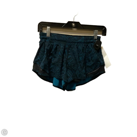 Athletic Shorts By Lululemon In Black & Blue, Size: 6