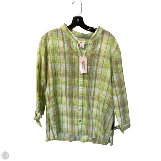 Top Long Sleeve By Allison Daley In Green, Size: Xl