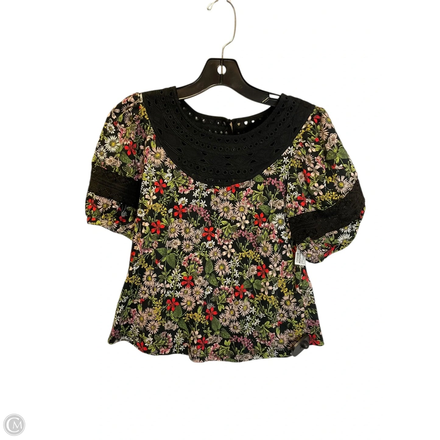 Top Short Sleeve By Anthropologie In Black, Size: Xxs