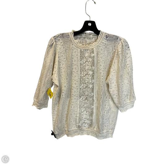 Top Long Sleeve By Cmc In Cream, Size: L