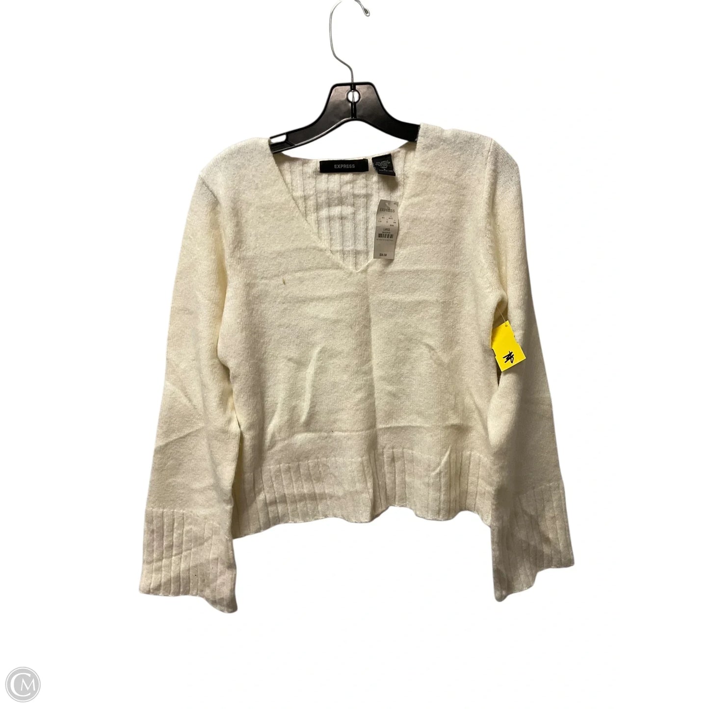 Sweater By Express In Cream, Size: L