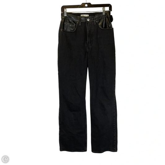 Jeans Straight By Abercrombie And Fitch In Black Denim, Size: 4