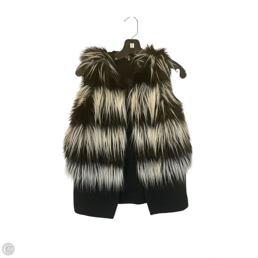 Vest Faux Fur & Sherpa By Vince Camuto In Black & White, Size: Xs
