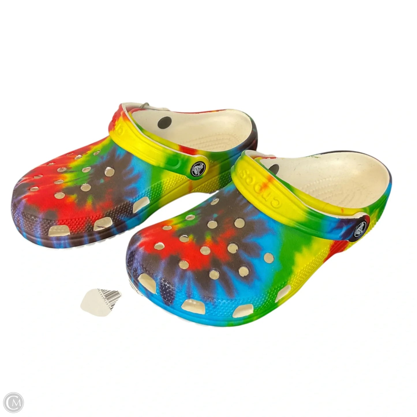 Shoes Flats By Crocs In Rainbow Print, Size: 5