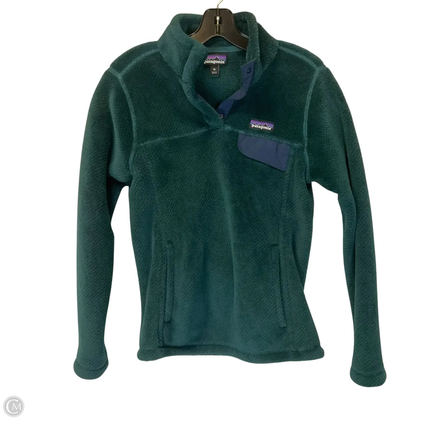 Sweatshirt Collar By Patagonia In Green, Size: Xs