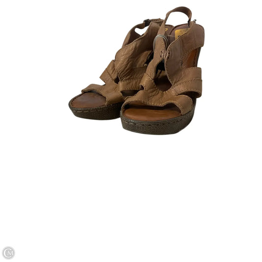 Sandals Heels Platform By Born In Brown, Size: 9