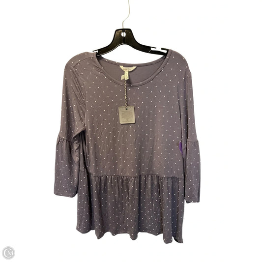 Top Long Sleeve By Matilda Jane In Polkadot Pattern, Size: L
