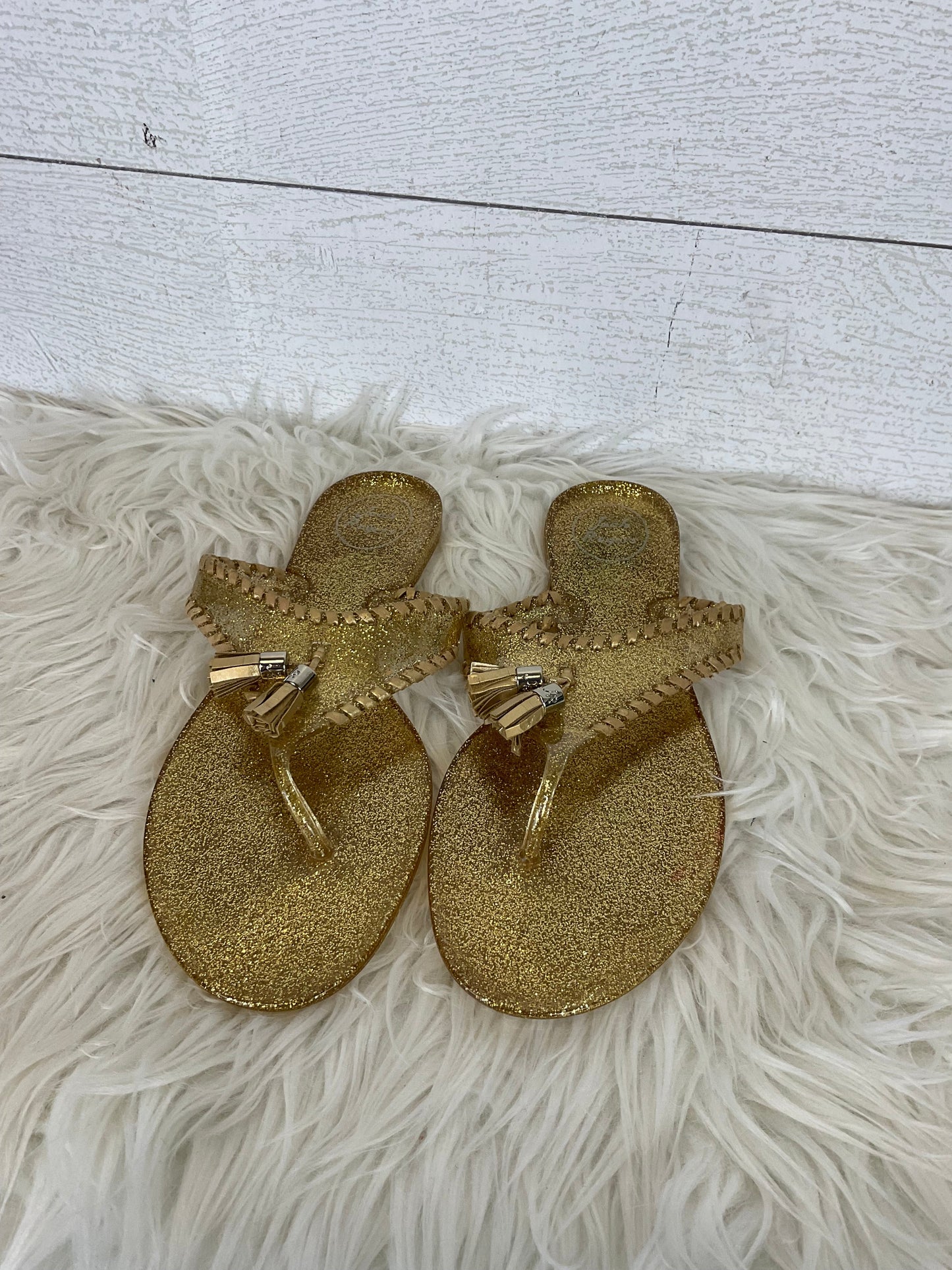 Sandals Flip Flops By Jack Rogers In Gold, Size: 9