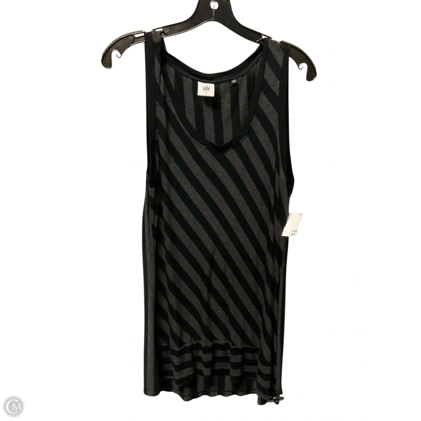 Top Sleeveless By Cabi In Striped Pattern, Size: L