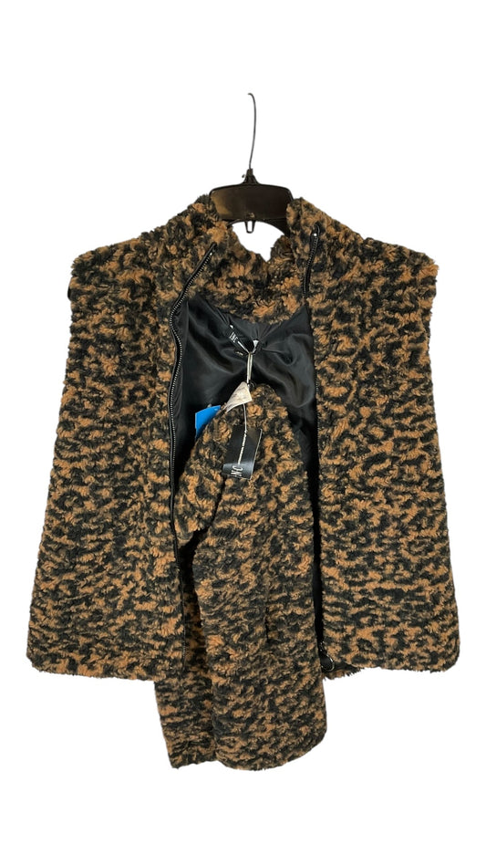 Vest Faux Fur & Sherpa By Inc In Black & Brown, Size: S