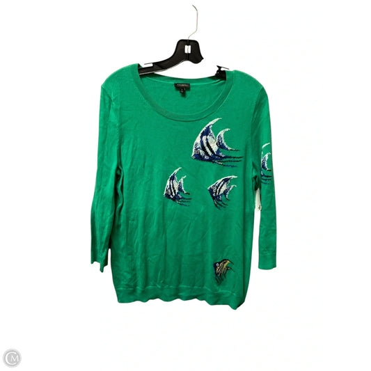 Top Long Sleeve By Talbots In Green, Size: L