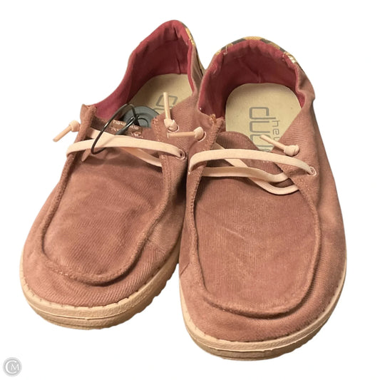 Shoes Flats By Hey Dude In Pink, Size: 7