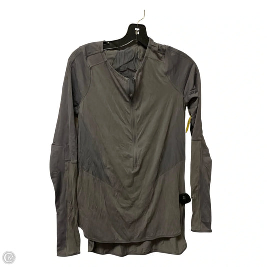 Athletic Top Long Sleeve Collar By Lululemon In Grey, Size: M