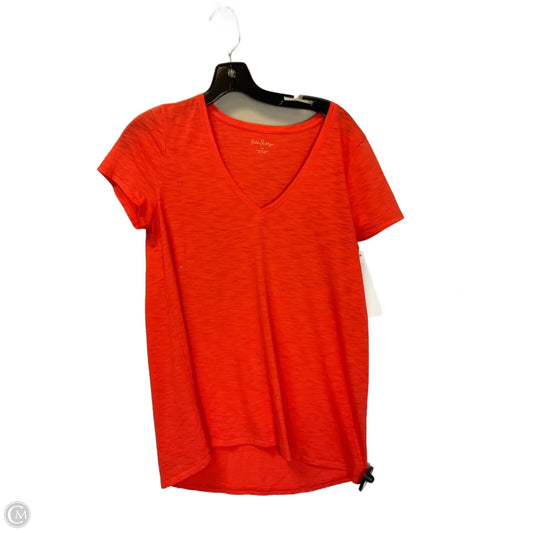 Top Short Sleeve Designer By Lilly Pulitzer In Orange, Size: M
