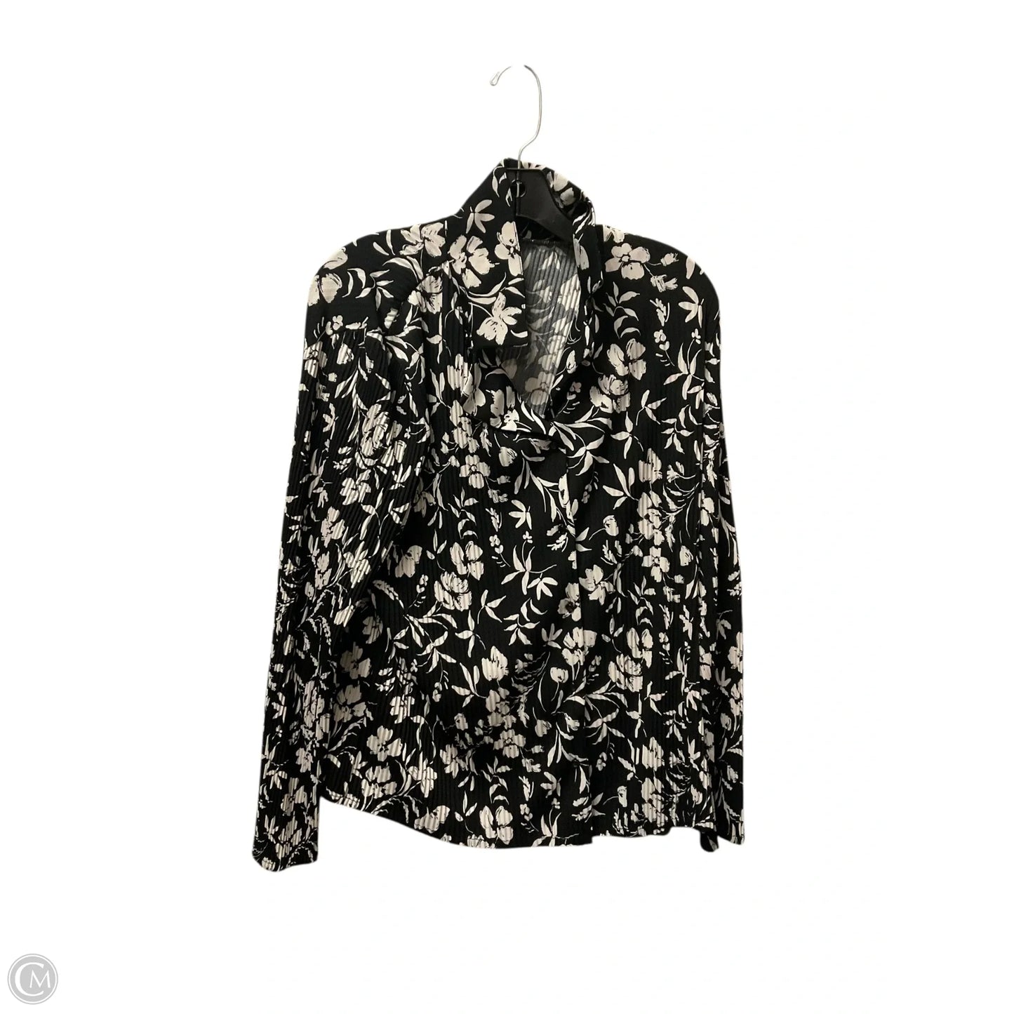 Top Long Sleeve By Adrianna Papell In Black, Size: L