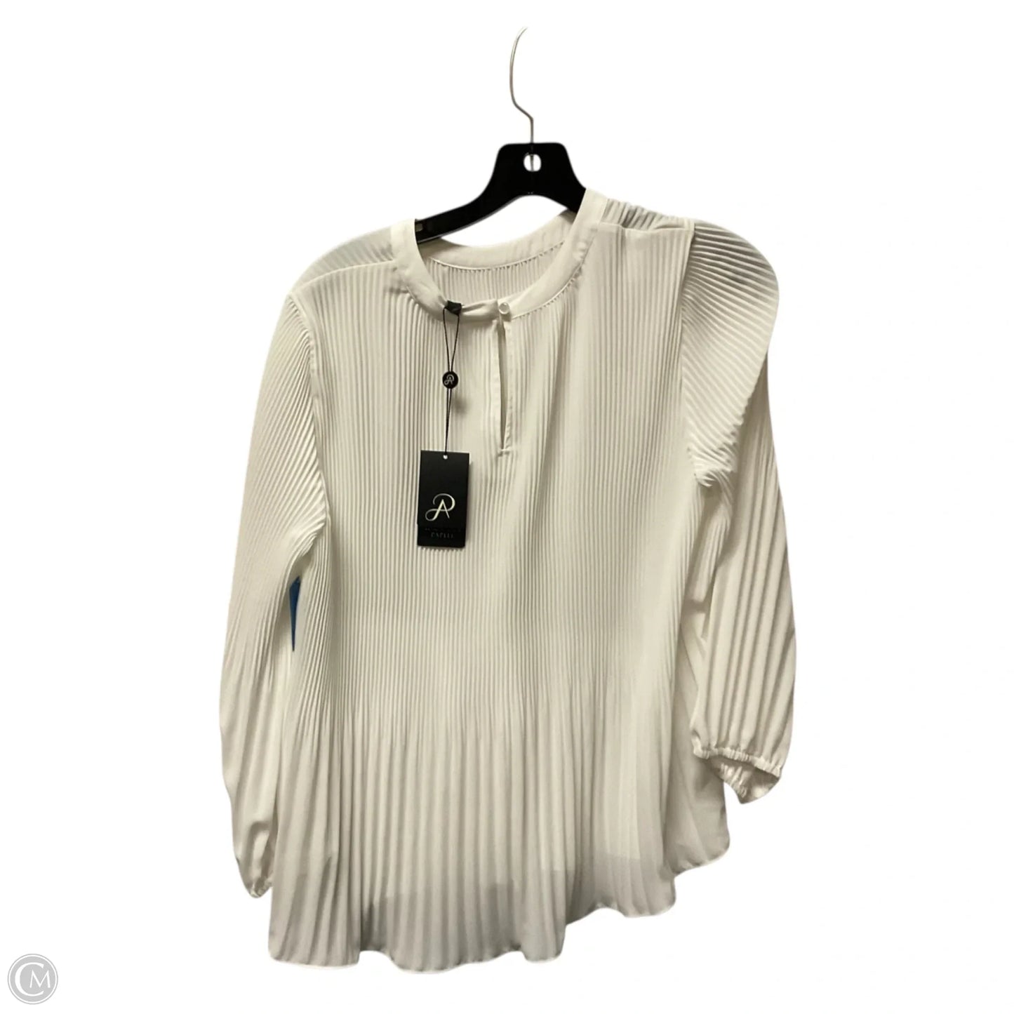 Top Long Sleeve By Adrianna Papell In White, Size: M