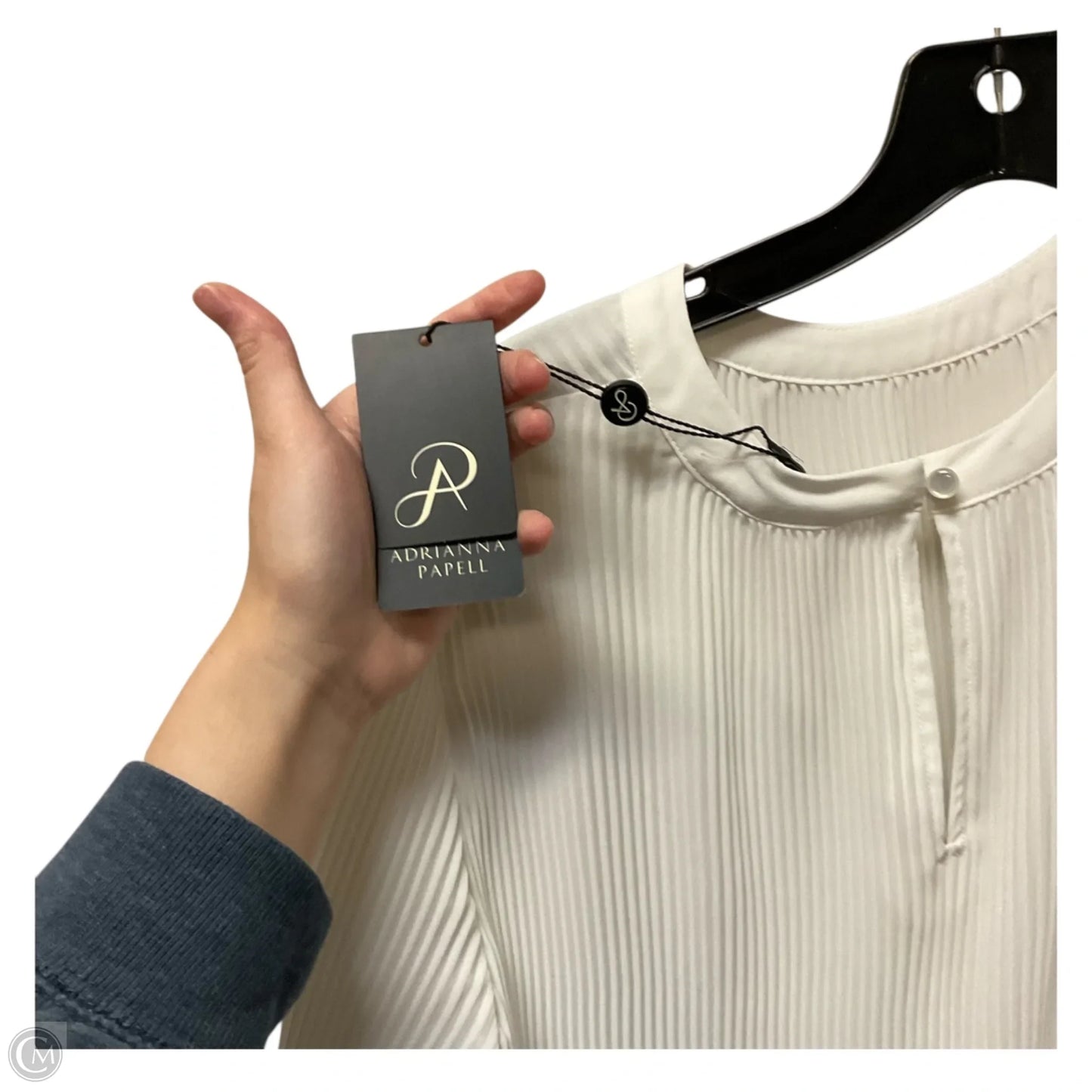 Top Long Sleeve By Adrianna Papell In White, Size: M