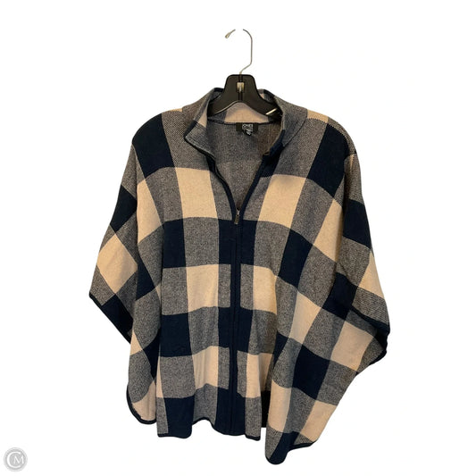 Poncho By Jones New York In Blue & Cream, Size: L