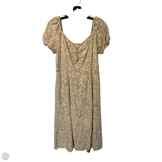 Dress Casual Midi By Jessica Simpson In Cream & Pink, Size: Xl