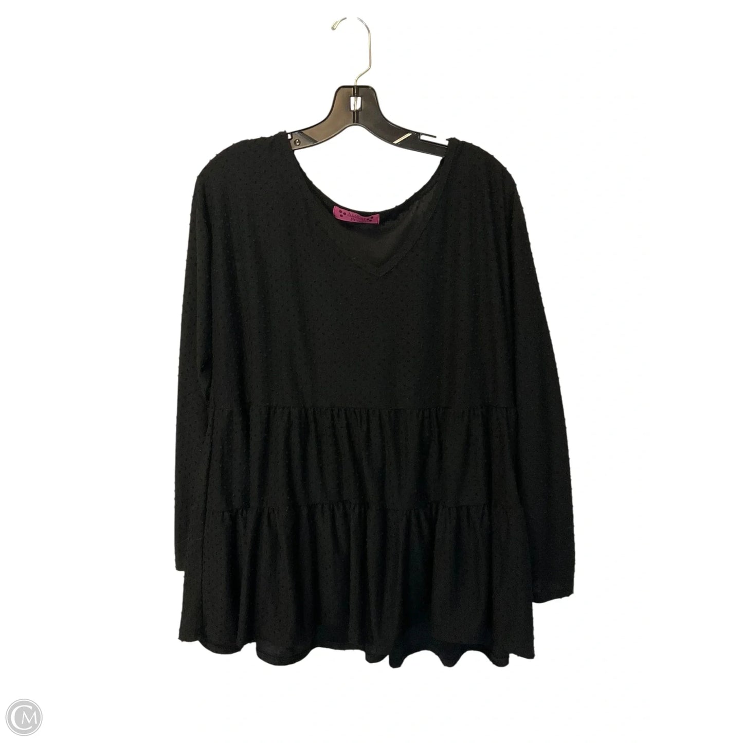 Top Long Sleeve By Almost Pink In Black, Size: 1x