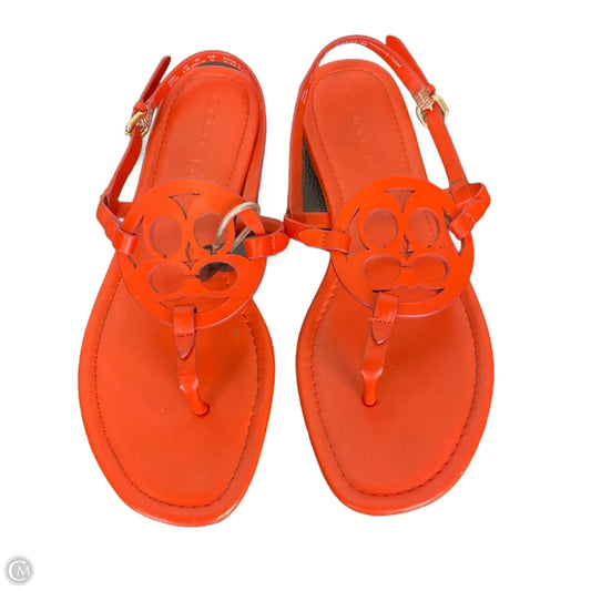 Sandals Designer By Coach In Orange, Size: 8.5