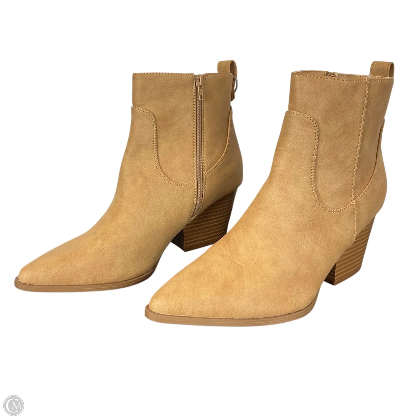 Boots Ankle Heels By Clothes Mentor In Tan, Size: 10