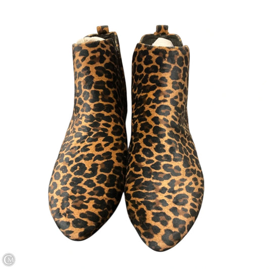 Boots Ankle Flats By Born In Animal Print, Size: 9