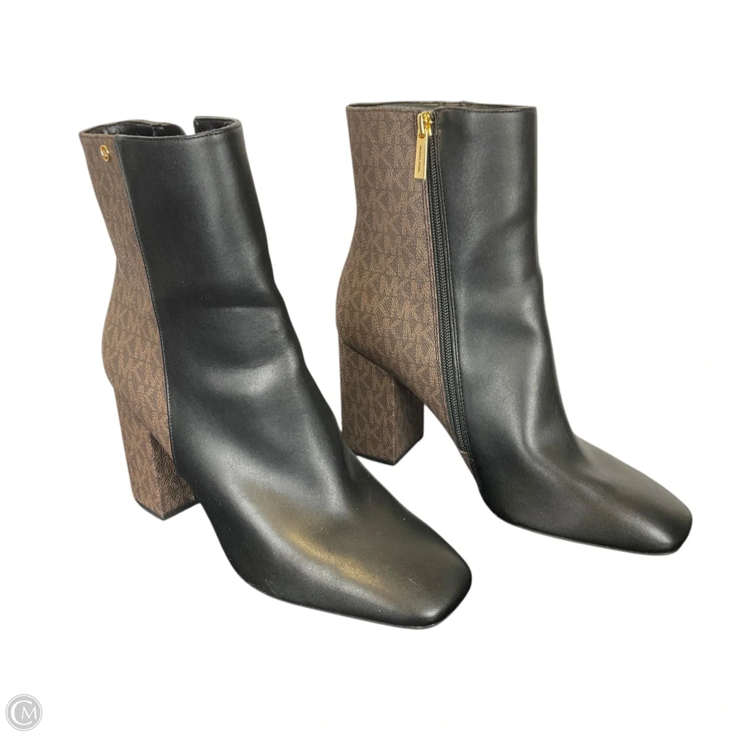 Boots Ankle Heels By Michael By Michael Kors In Black & Brown, Size: 9