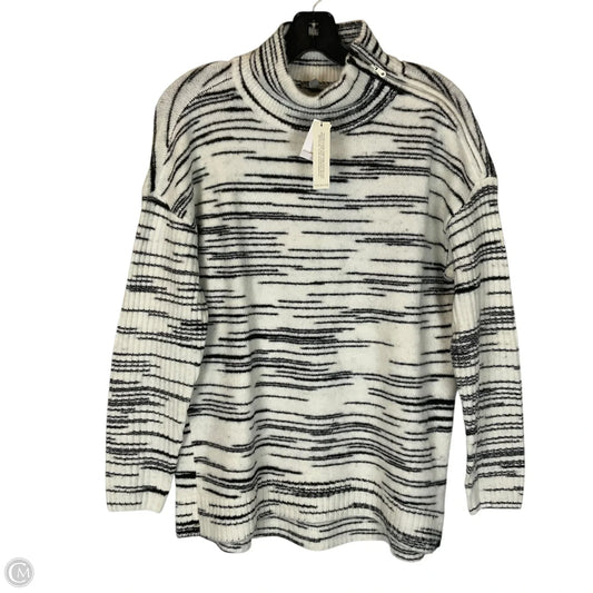 Jacket Fleece By Talbots In Black & Cream, Size: M PETITE