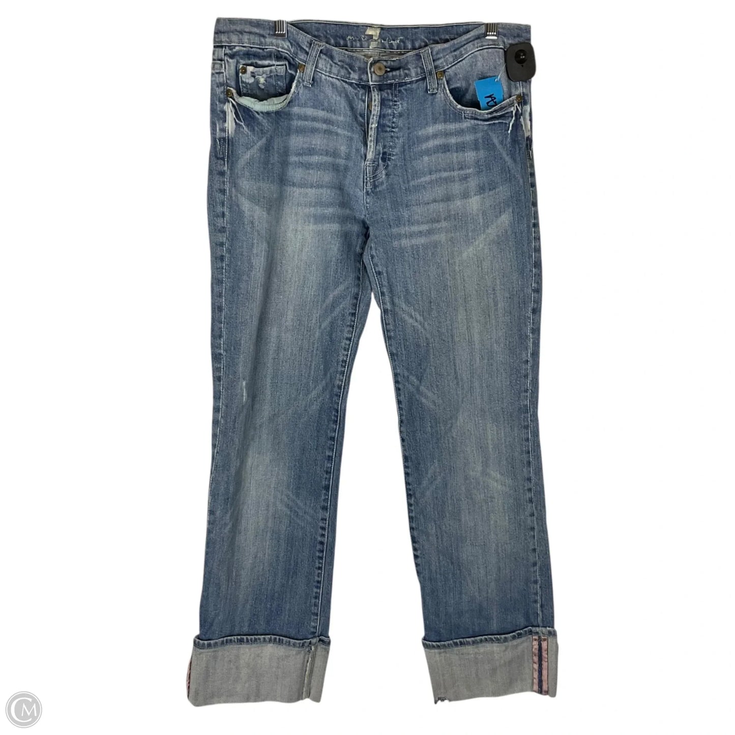 Jeans Straight By 7 For All Mankind In Blue Denim, Size: 12