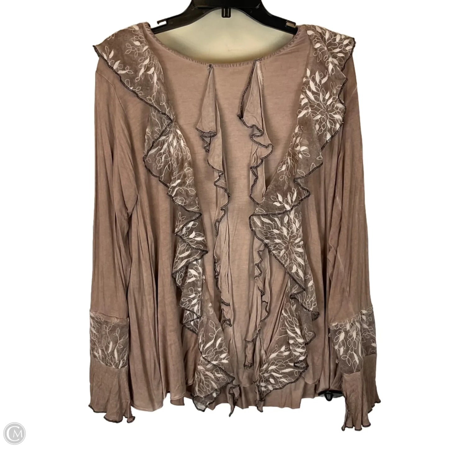 Top Long Sleeve By Pol In Brown, Size: S