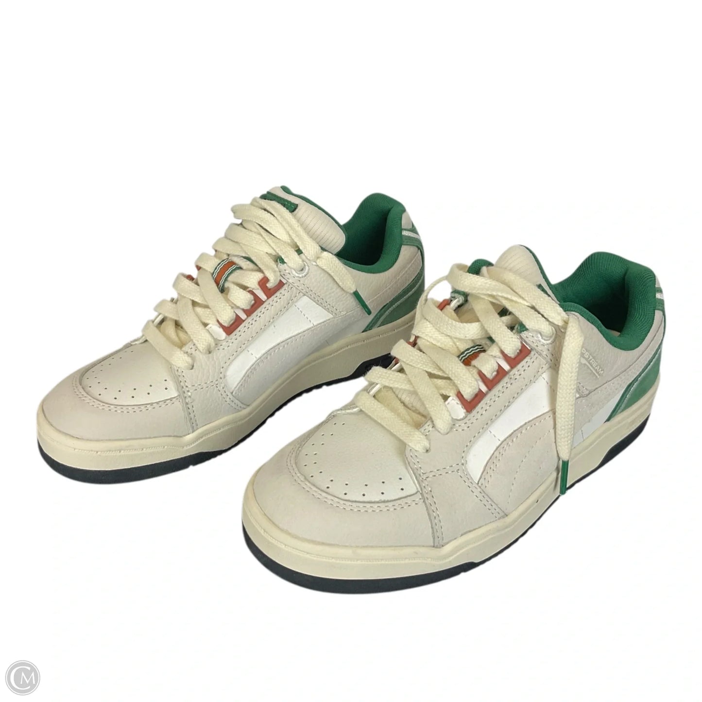 Shoes Athletic By Puma In Cream & Green, Size: 5