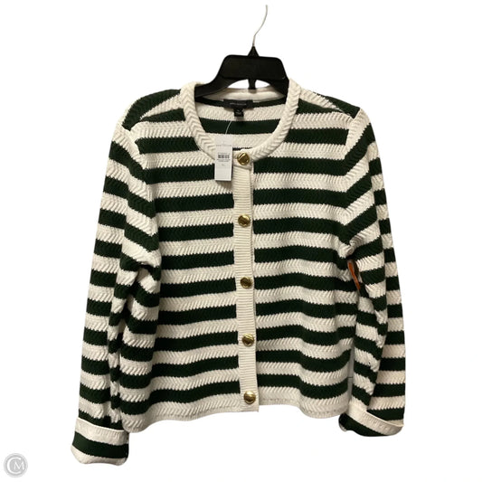 Cardigan By Ann Taylor In Green & White, Size: Xl