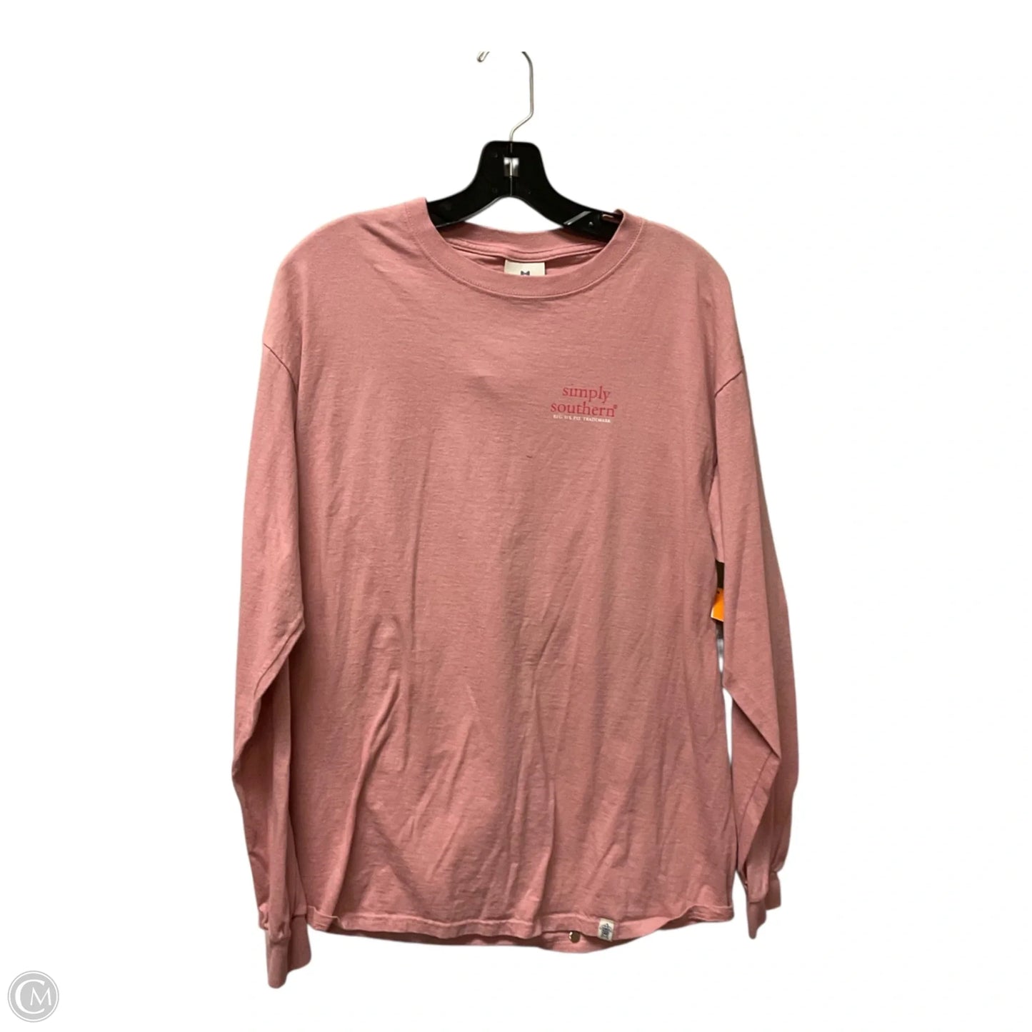 Top Long Sleeve Basic By Simply Southern In Pink, Size: L