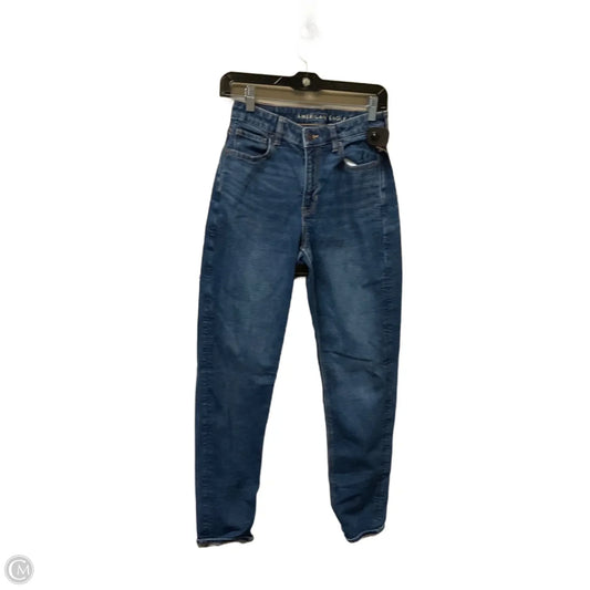 Jeans Straight By American Eagle In Blue Denim, Size: 2