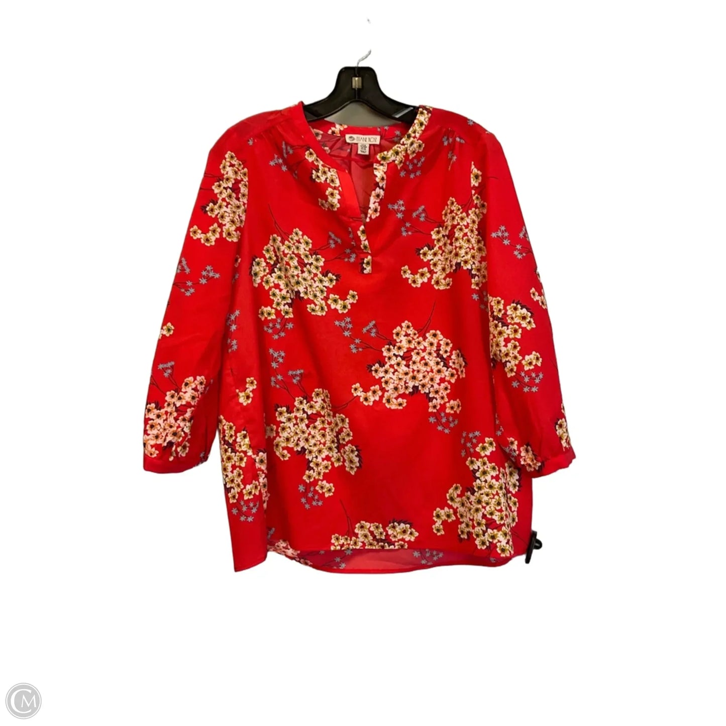 Top 3/4 Sleeve By Clothes Mentor In Red, Size: M
