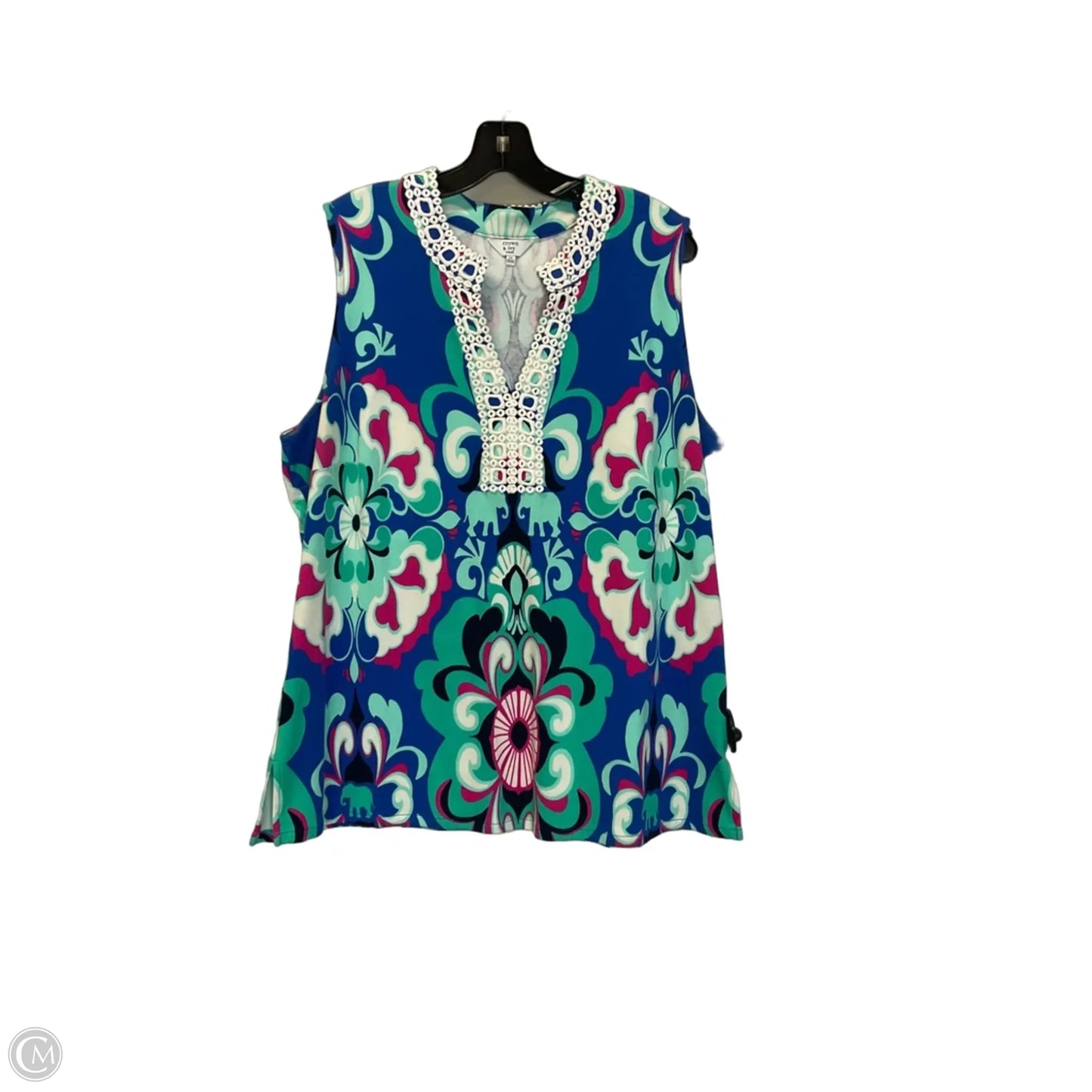 Top Sleeveless By Crown And Ivy In Blue, Size: 2x