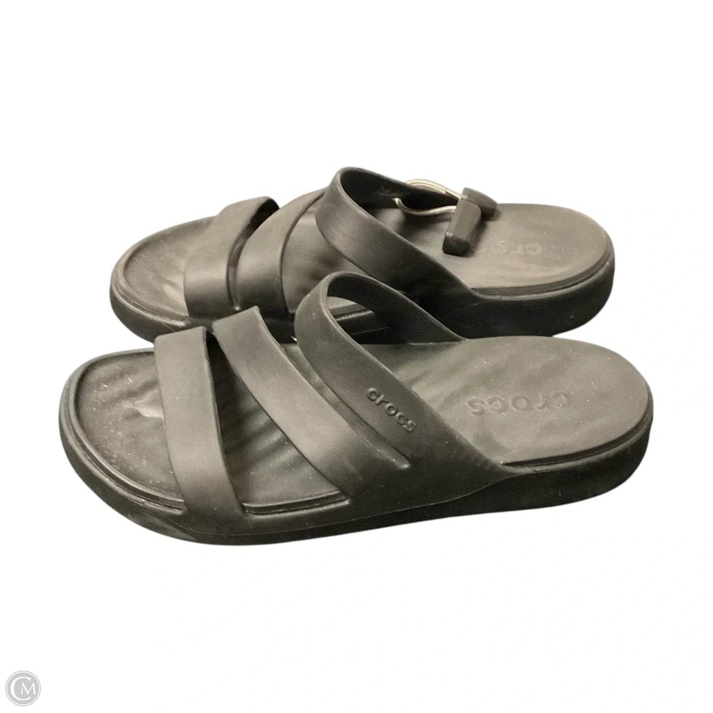Sandals Flats By Crocs In Black, Size: 9