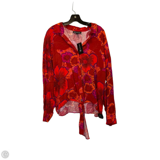 Top Long Sleeve By Inc In Floral Print, Size: Xl