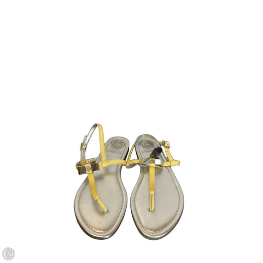 Sandals Flats By Vince Camuto In Silver & Yellow, Size: 8