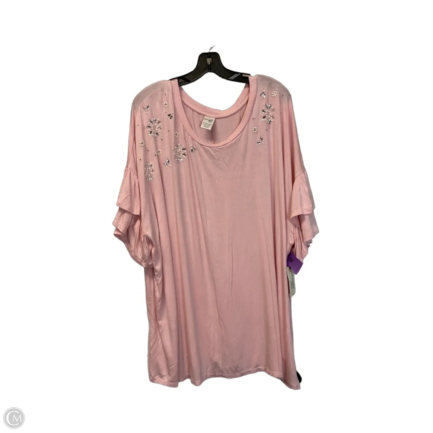 Top Short Sleeve By Terra & Sky In Pink, Size: 3x
