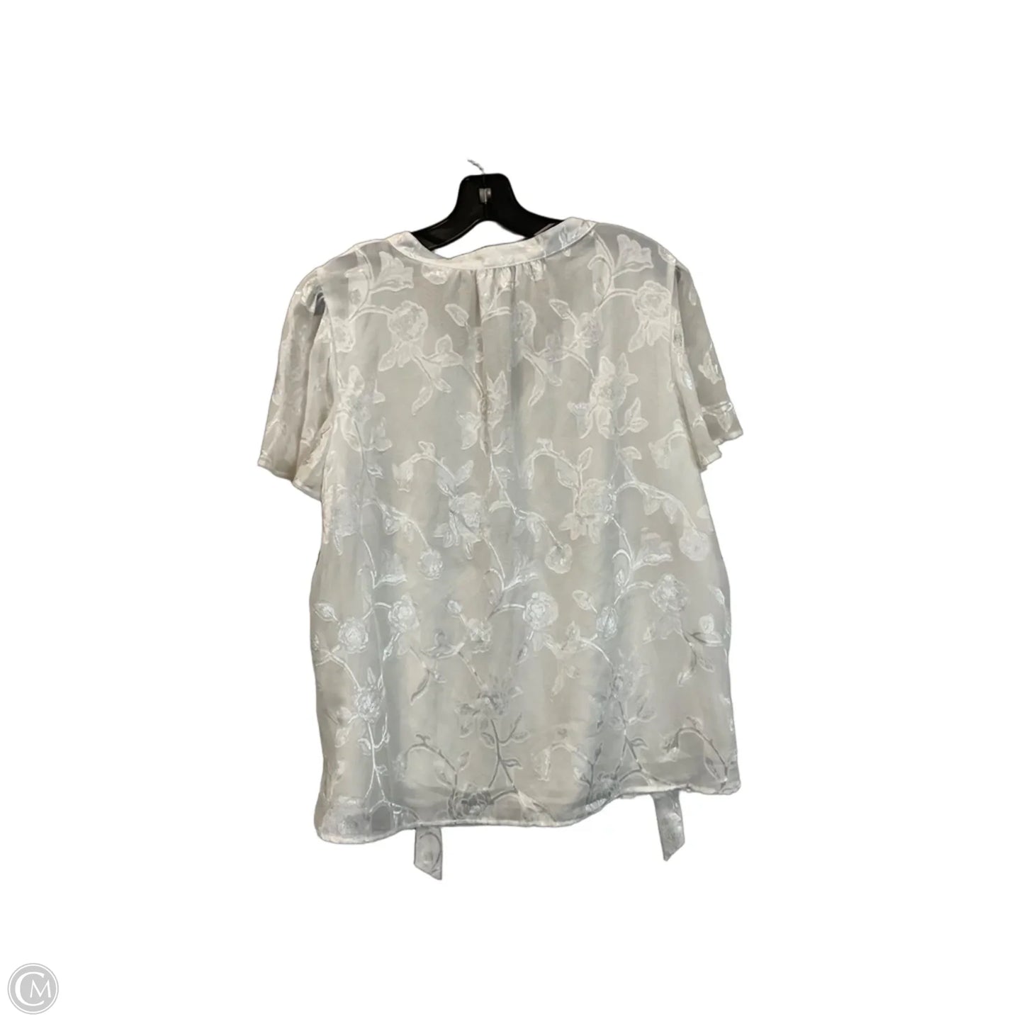 Top Short Sleeve By Calvin Klein In White, Size: Xl