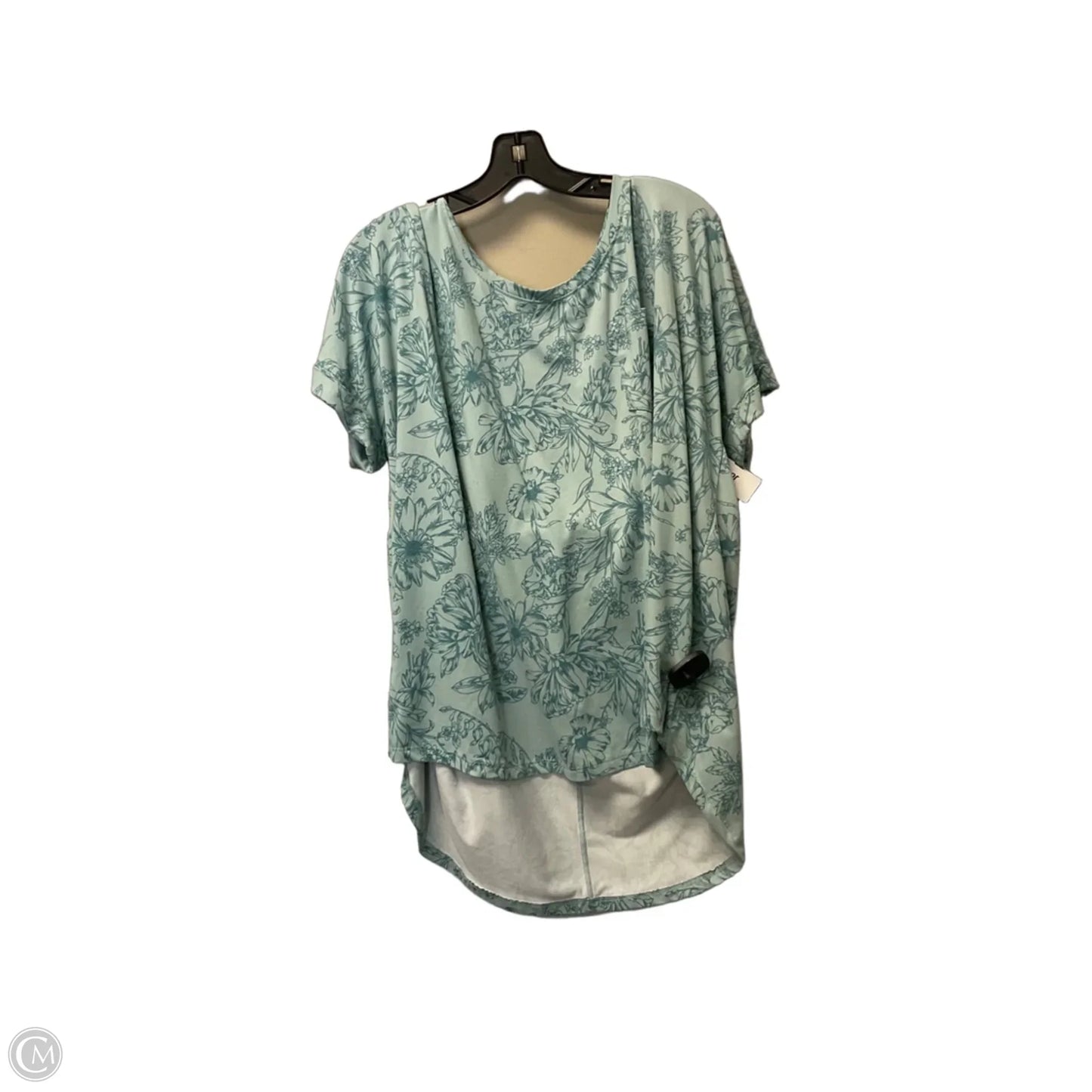 Top Short Sleeve By Wonderly In Blue, Size: 2x