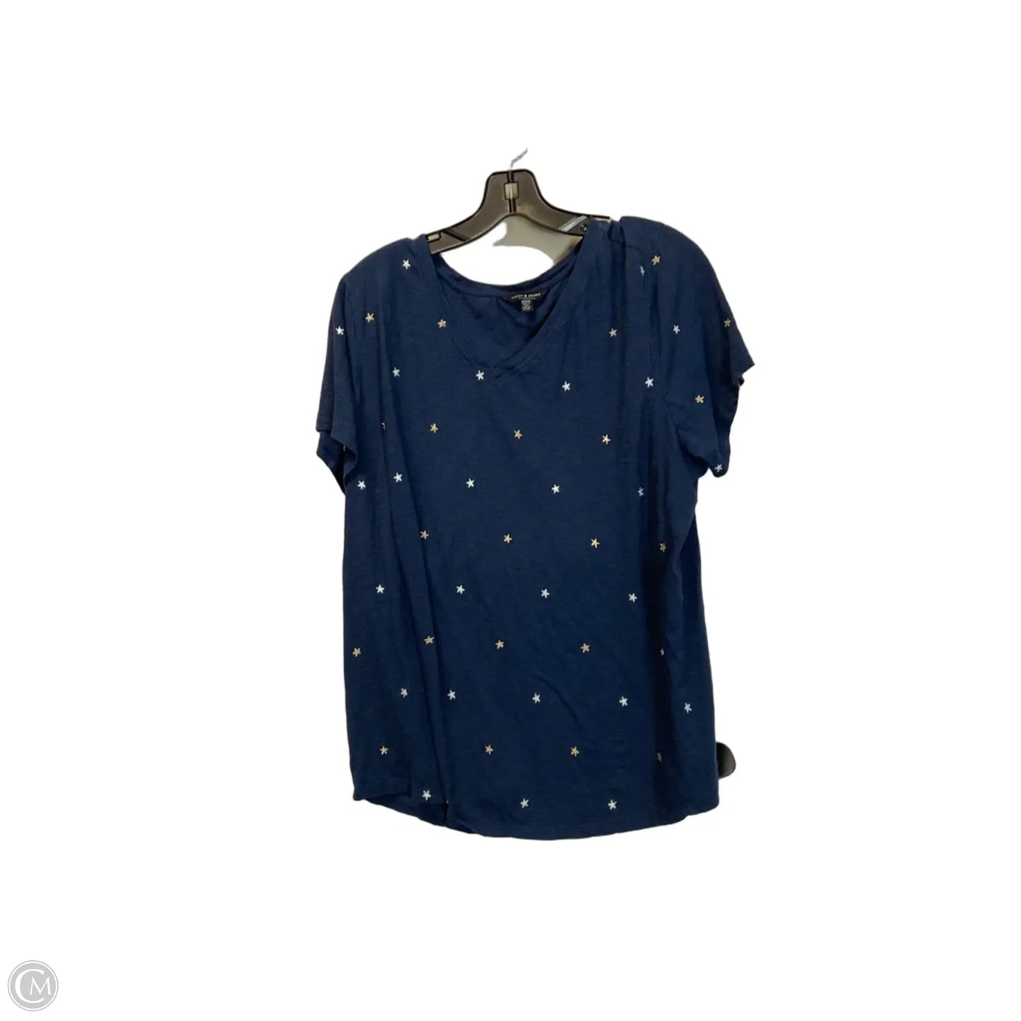 Top Short Sleeve By Lucky Brand In Blue, Size: 2x