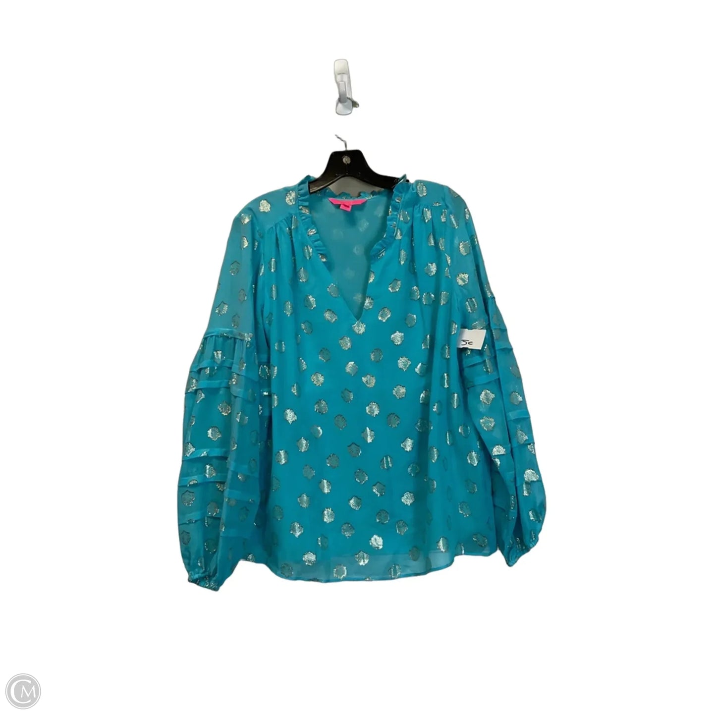 Top Long Sleeve Designer By Lilly Pulitzer In Blue, Size: L