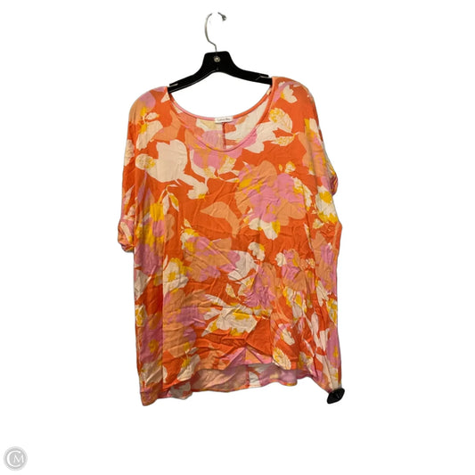 Top Short Sleeve By Cotton Bleu In Orange, Size: Xl