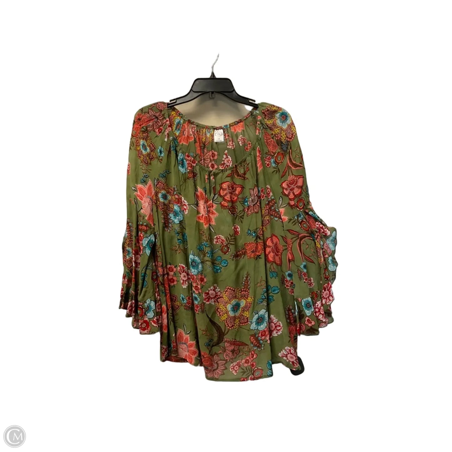 Top Long Sleeve By Bila In Green, Size: 2x