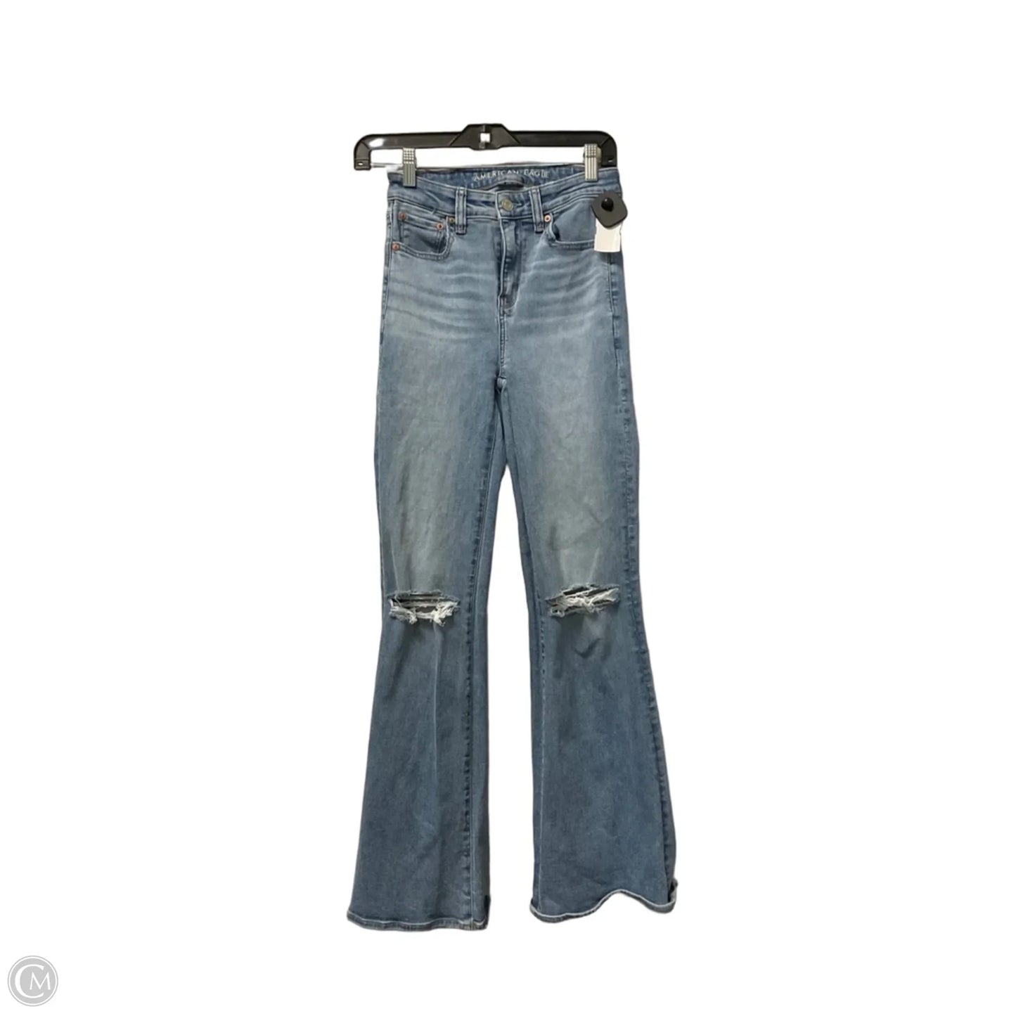 Jeans Flared By American Eagle In Blue Denim, Size: 0