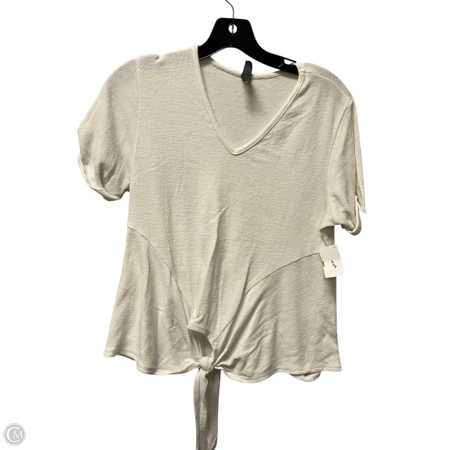 Top Short Sleeve By Alya In White, Size: M